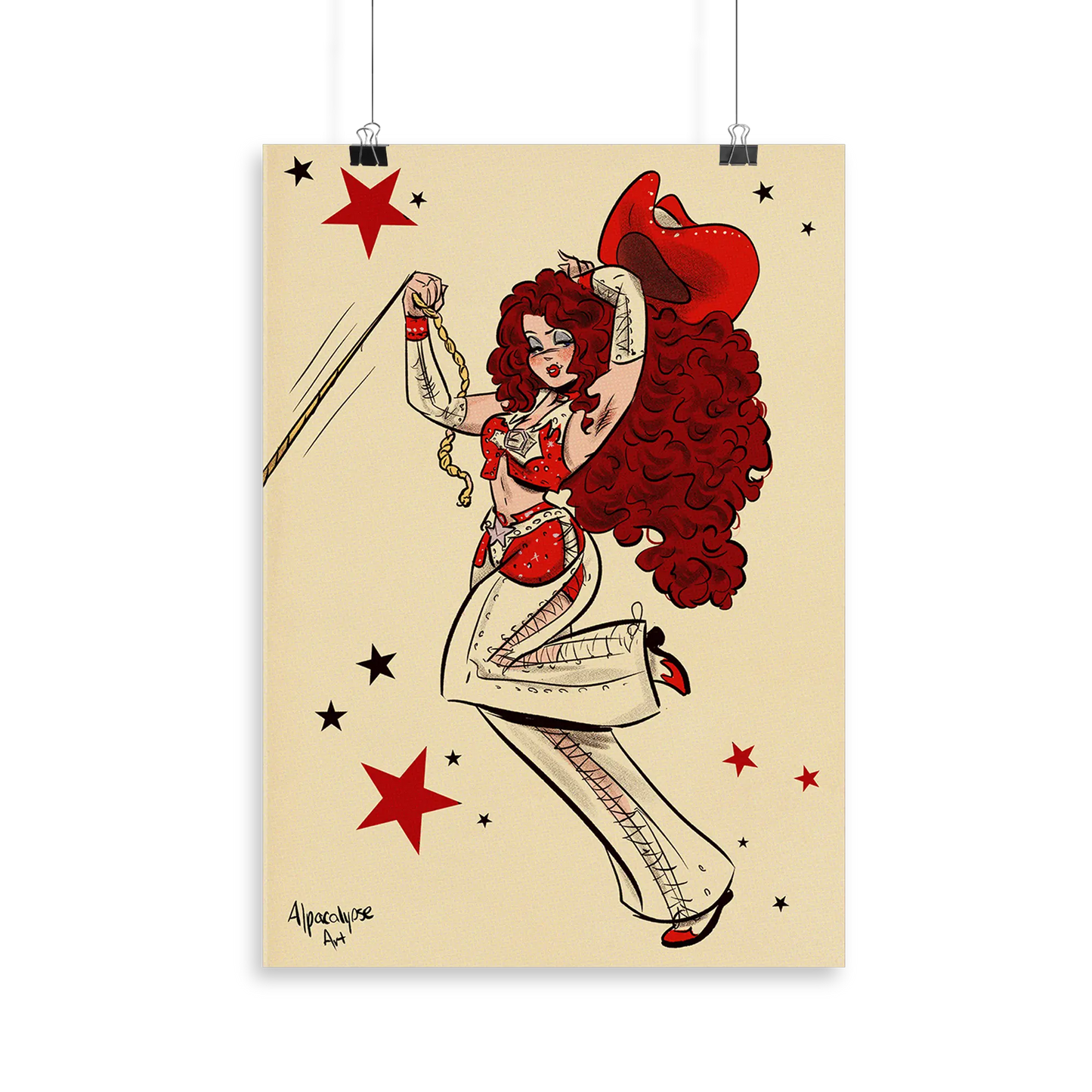 Cowgirl Chic Art Print Alpacalypse Art