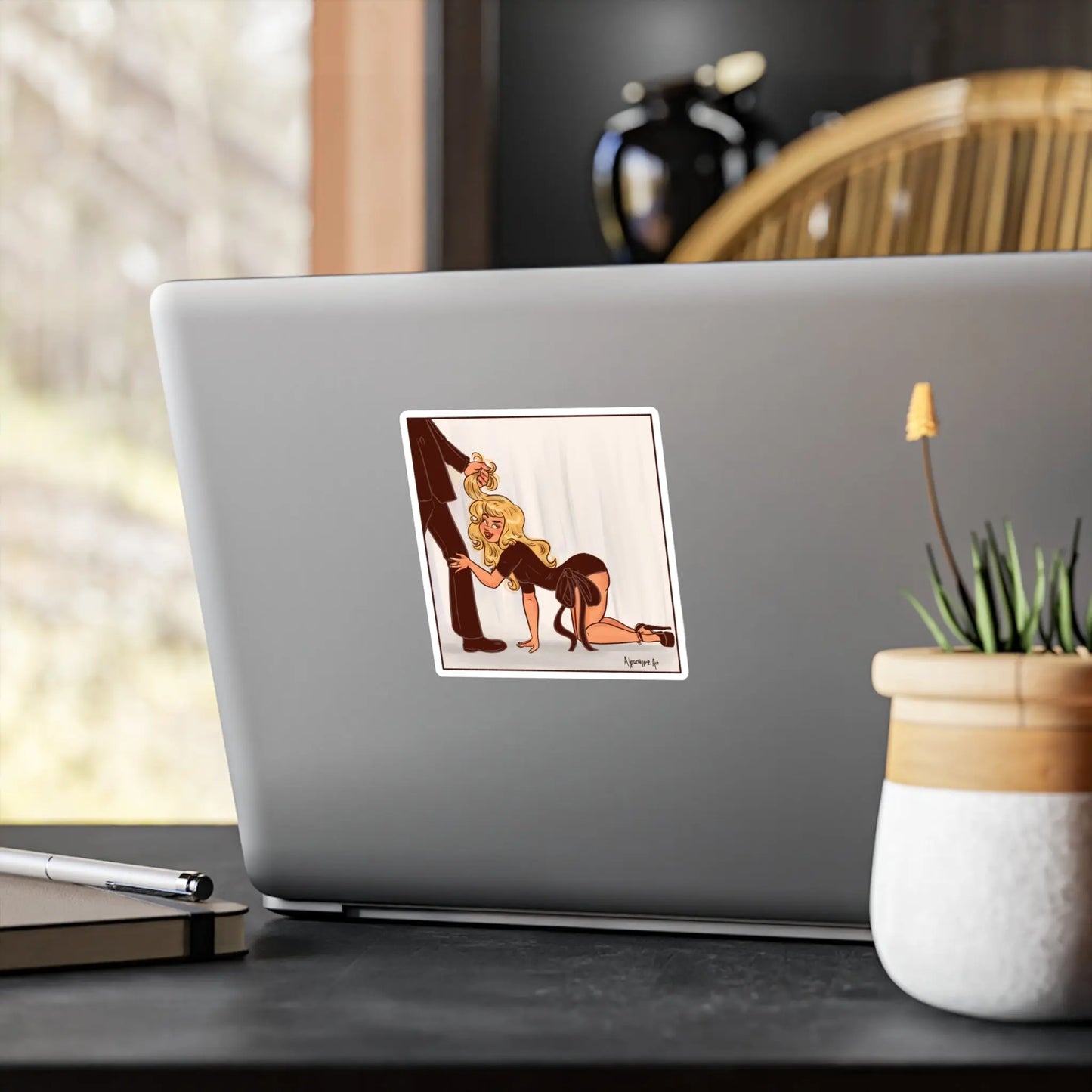 Hey Men Vinyl Kiss-Cut Sticker Alpacalypse Art