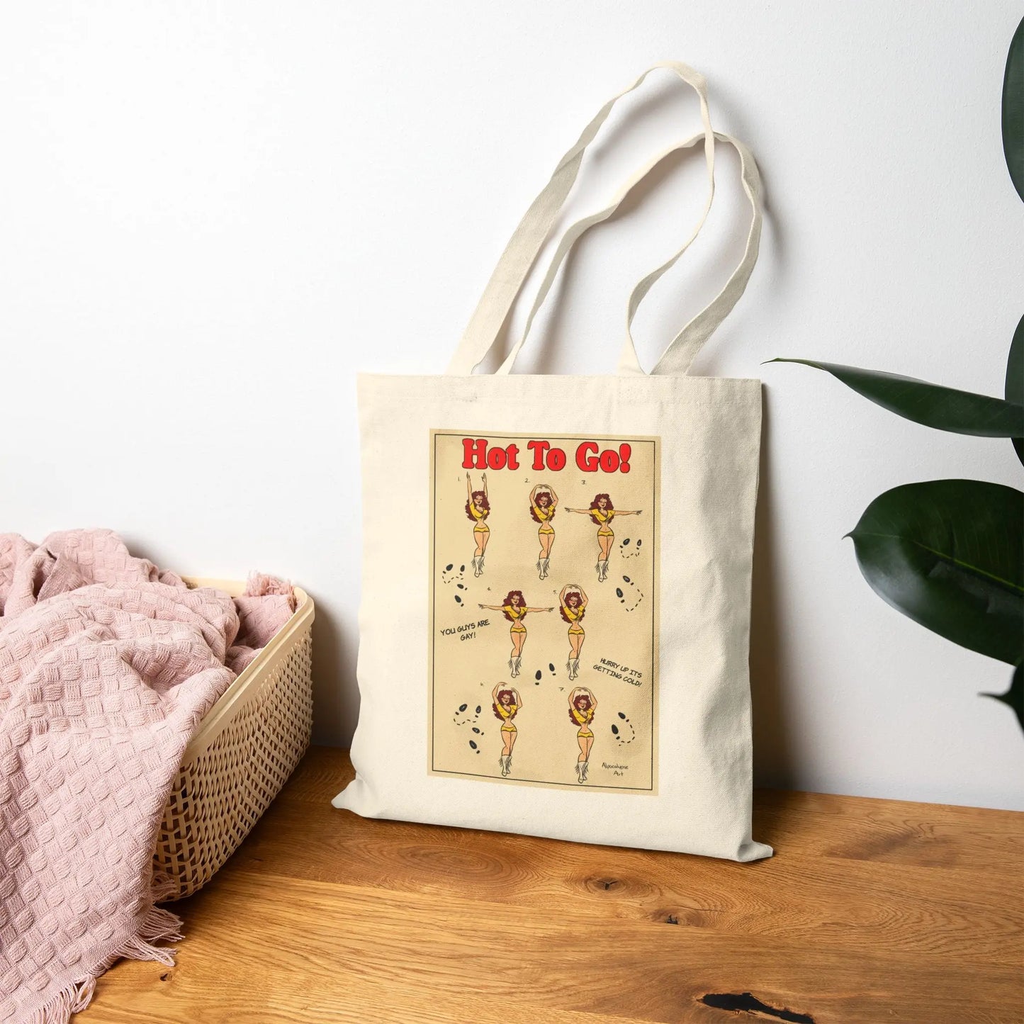 Hot To Go Vintage-Inspired Canvas Tote Bag Alpacalypse Art
