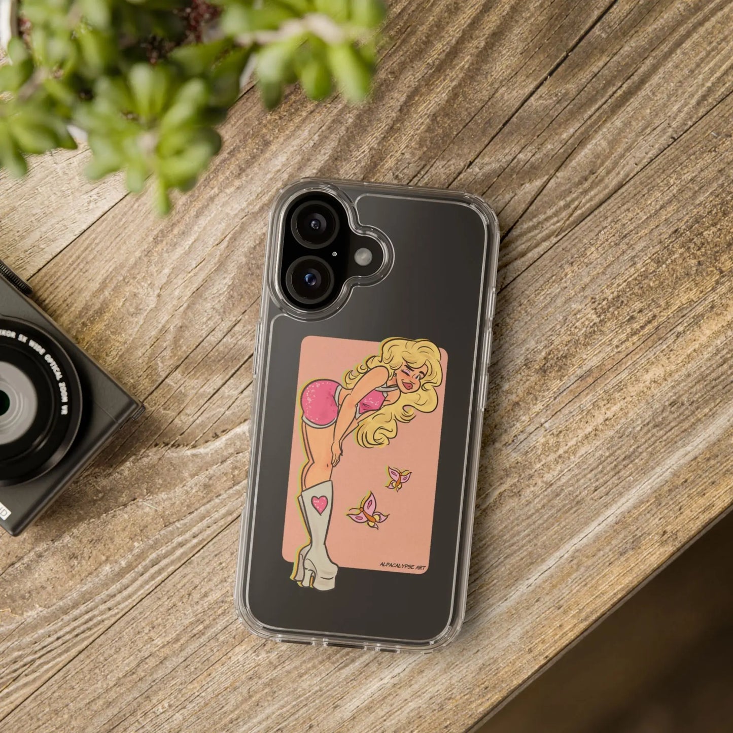 Sabrina Butterfly Clear Phone Case Alpacalypse Art