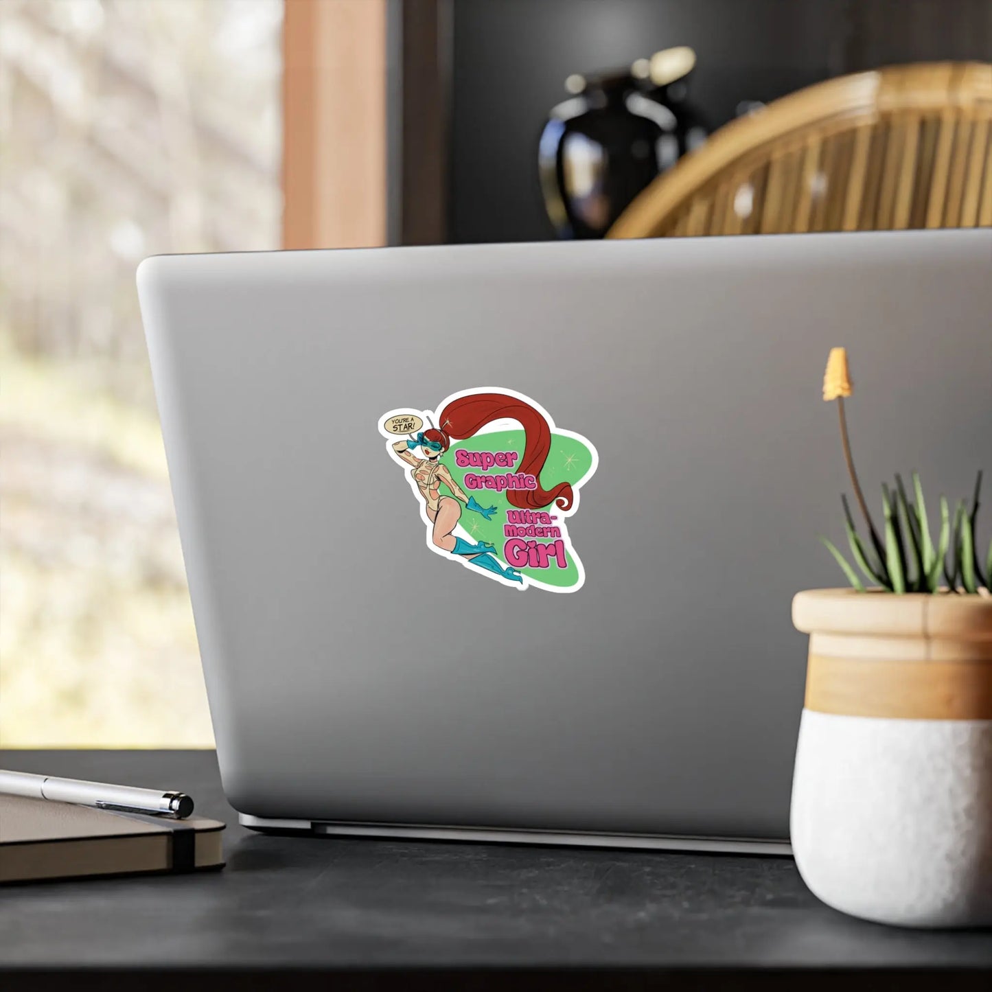 Ultra Modern Girl Vinyl Kiss-Cut Sticker Alpacalypse Art