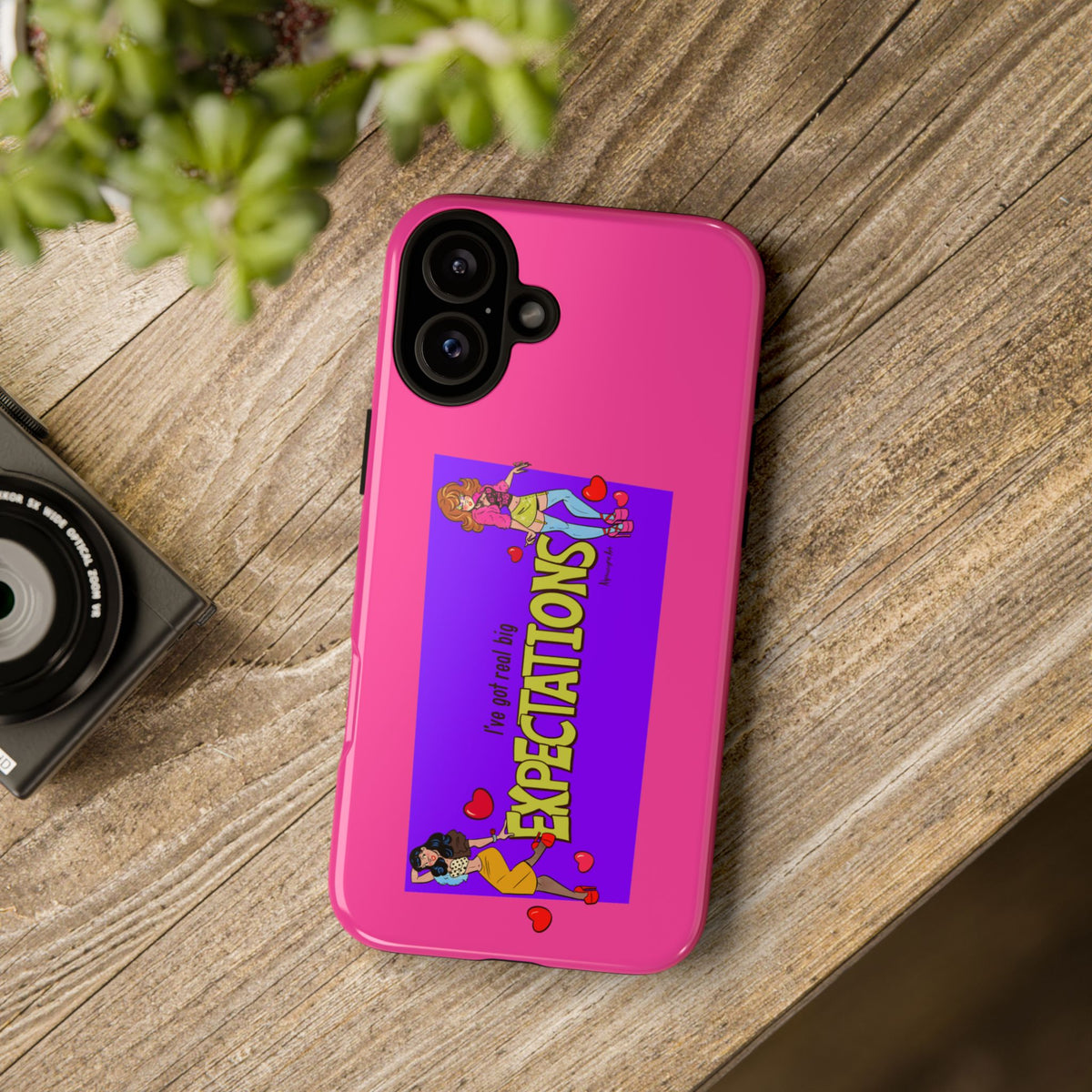 Expectations – Olivia Rodrigo & Chappell Roan phone case by Alpacalypse Art