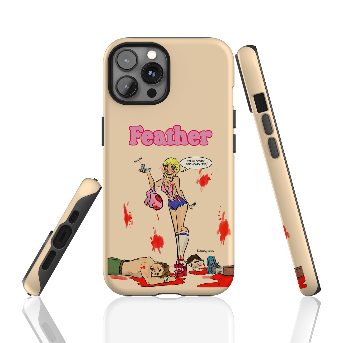 Feather Phone Case By Alpacalypse Art