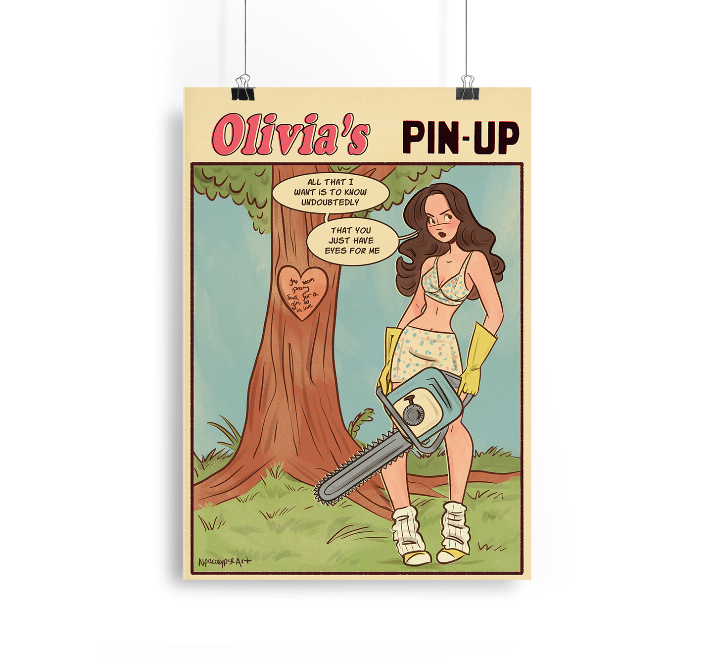Olivia's Pin Up Print Alpacalypse Art