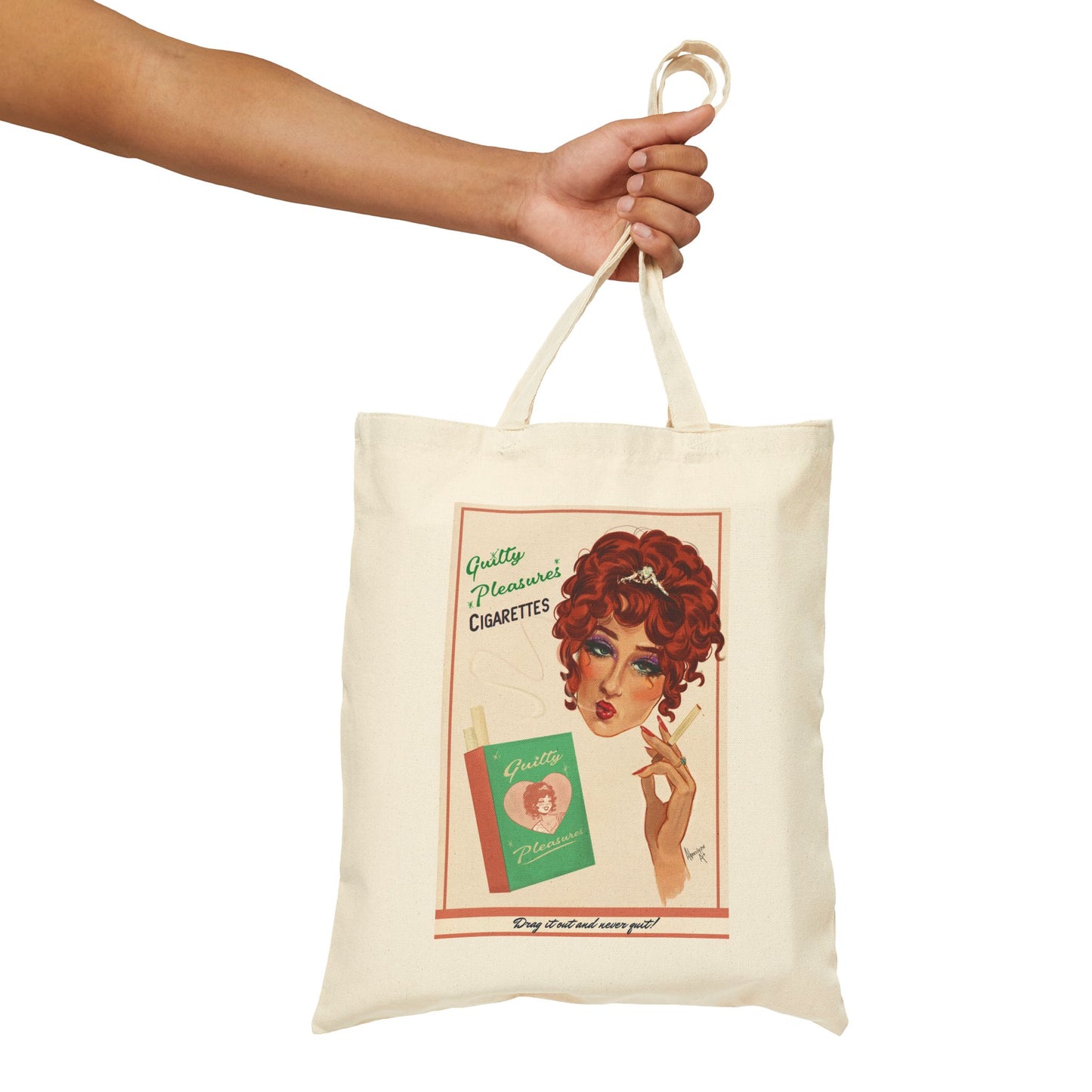 Guilty Pleasures Vintage-Inspired Canvas Tote Bag