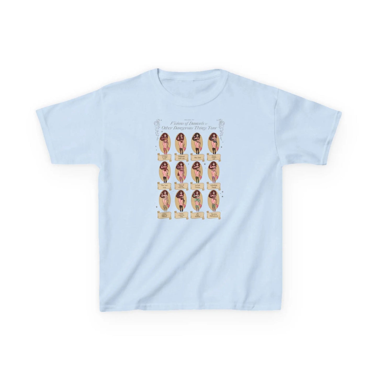 Chappell Roan "Visions of Damsels & Other Dangerous Things" Baby Tee Alpacalypse Art