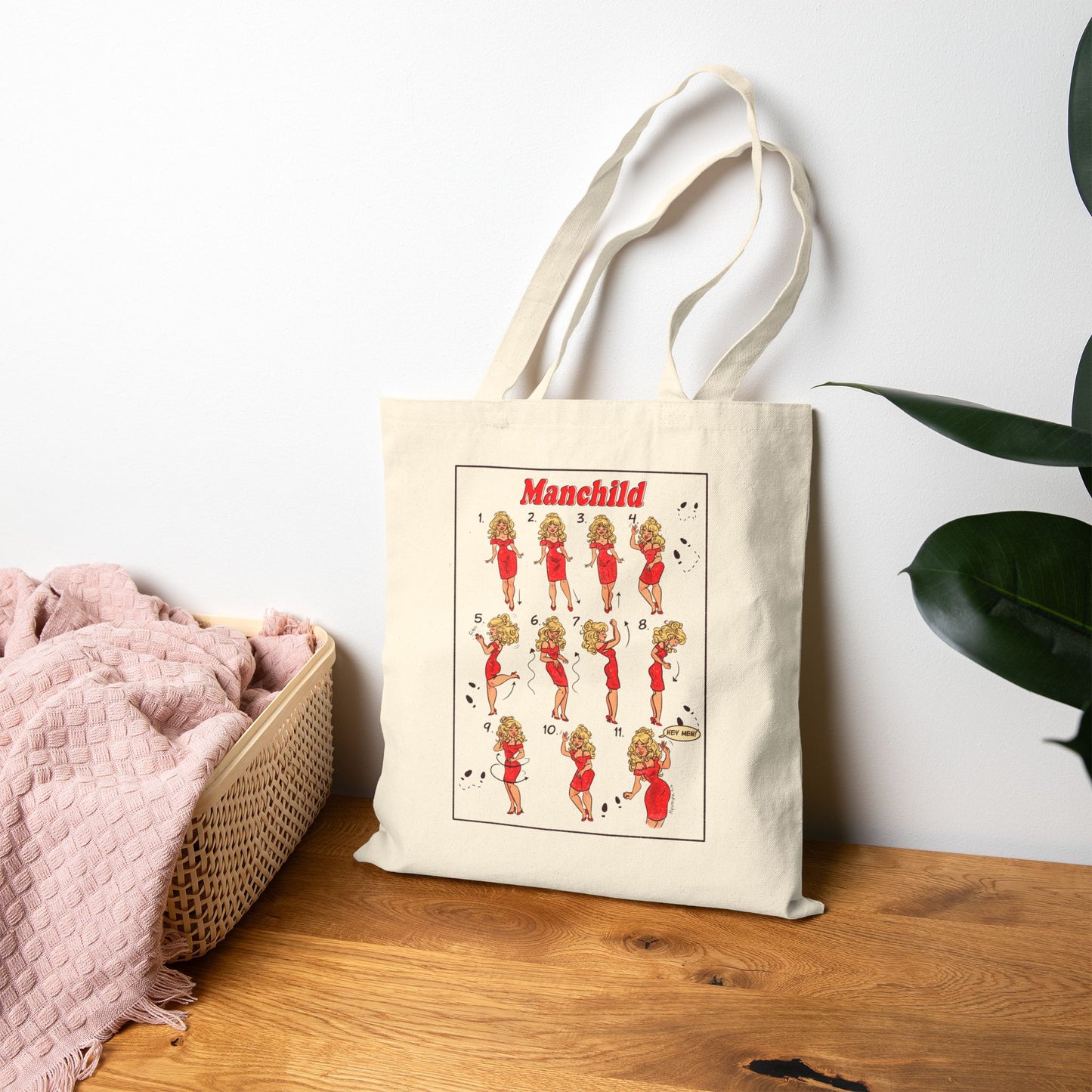 Manchild Vintage-Inspired Canvas Tote Bag