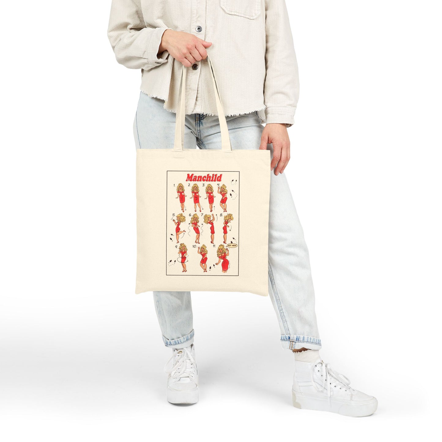 Manchild Vintage-Inspired Canvas Tote Bag