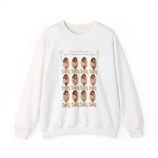 Visions of Damsels & Other Dangerous Things Tour Print Sweatshirt Alpacalypse Art