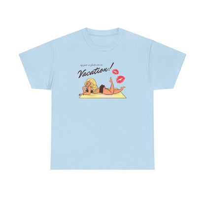 Vacation Unisex Tee by Alpacalypse Art
