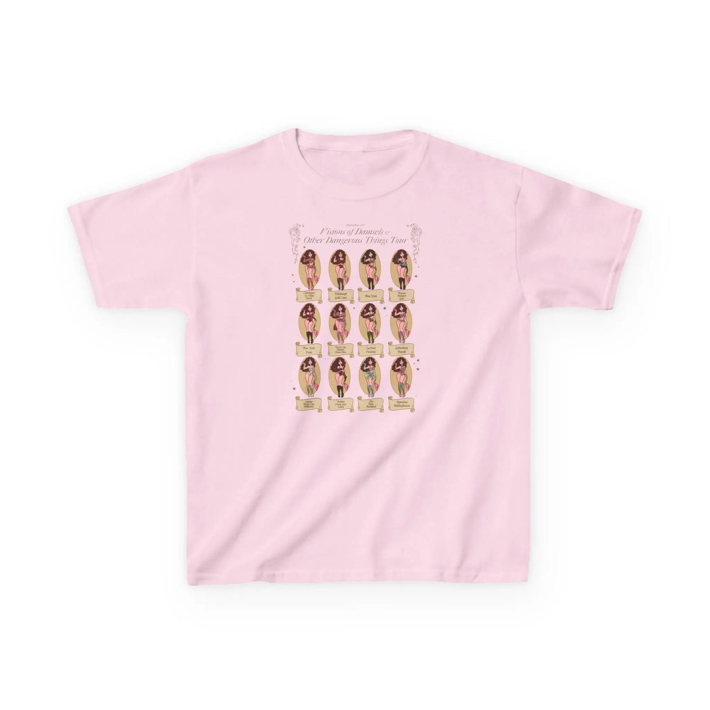 Chappell Roan "Visions of Damsels & Other Dangerous Things" Baby Tee Alpacalypse Art