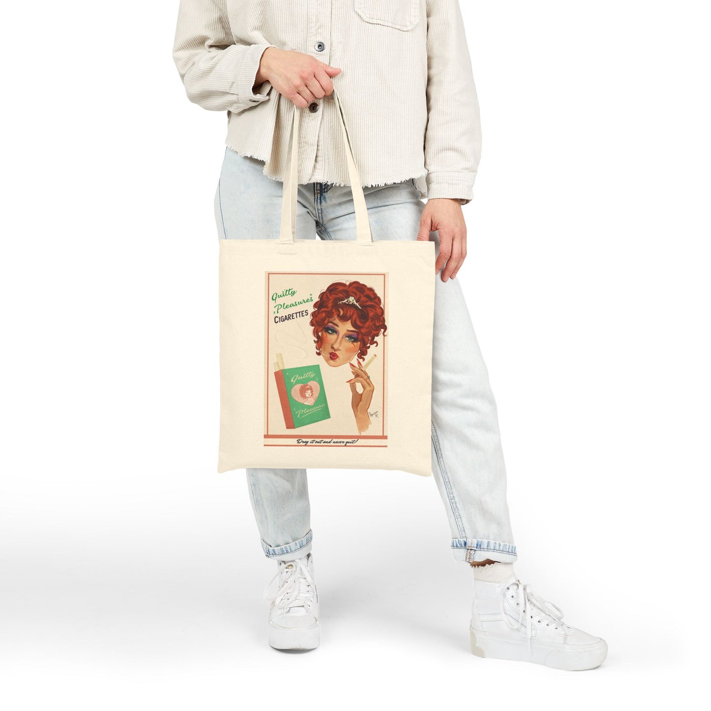 Guilty Pleasures Vintage-Inspired Canvas Tote Bag