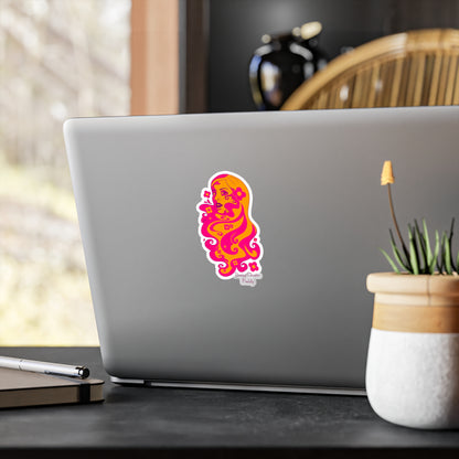 Daisy Chain Retro Festival Vinyl Kiss-Cut Sticker Printify
