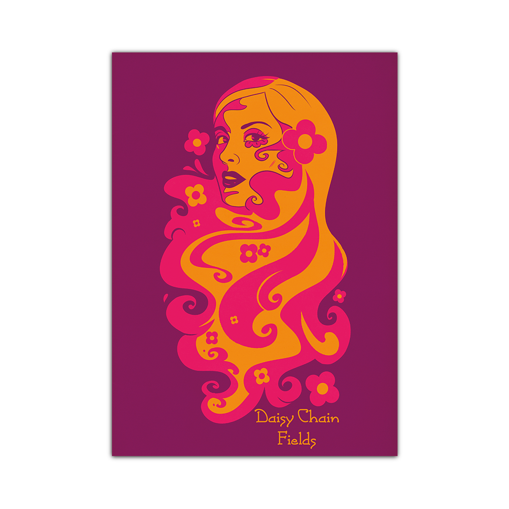 Daisy Chain Retro Art Print Alpacalypse Art