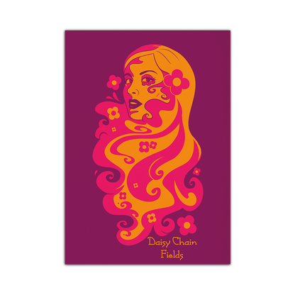 Daisy Chain Retro Art Print Alpacalypse Art