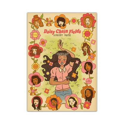 Daisy Chain Fields Poster Print Alpacalypse Art