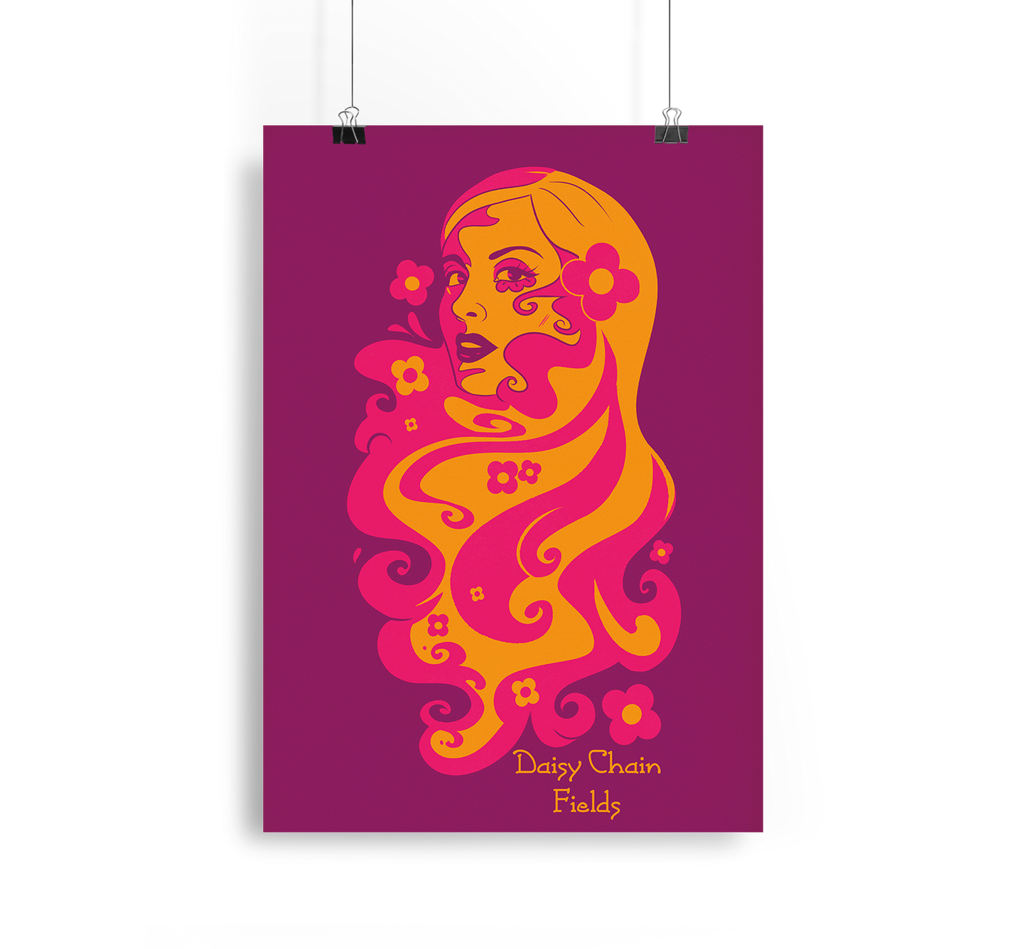 Daisy Chain Retro Art Print Alpacalypse Art