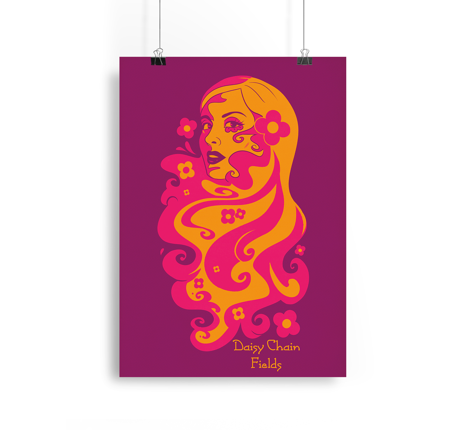 Daisy Chain Retro Art Print Alpacalypse Art