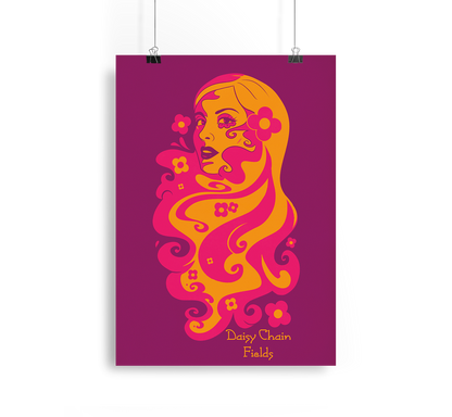Daisy Chain Retro Art Print Alpacalypse Art