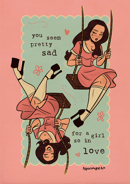 Swing Liv So Sad Art Print Alpacalypse Art