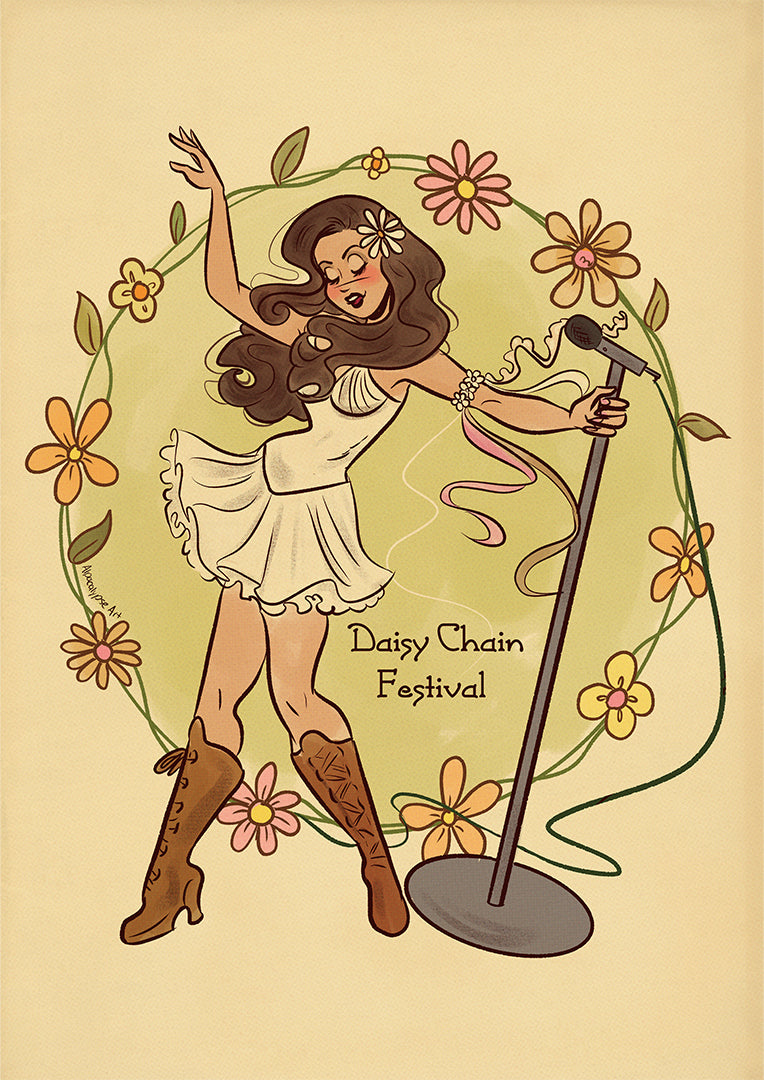 Olivia Rodrigo Daisy Chain Festival Art Print Alpacalypse Art