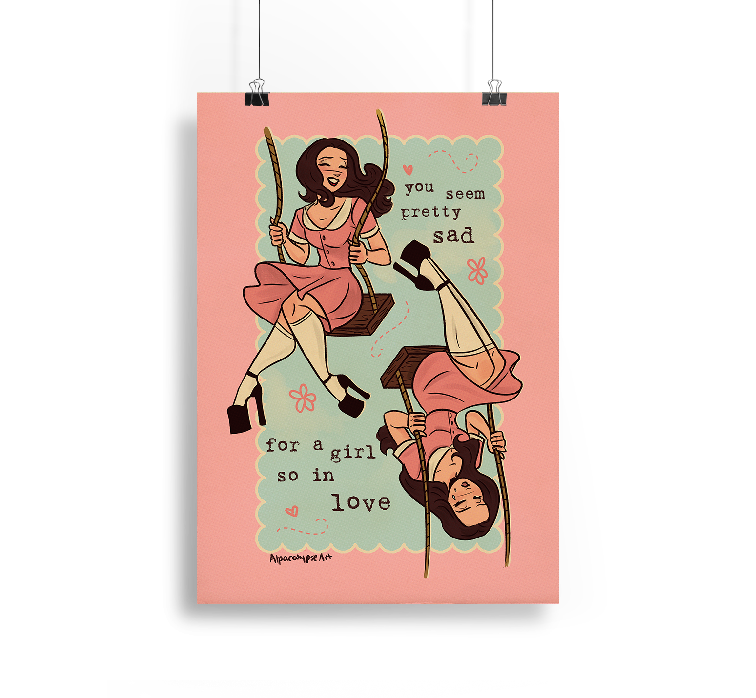 Swing Liv In Love Art Print Alpacalypse Art