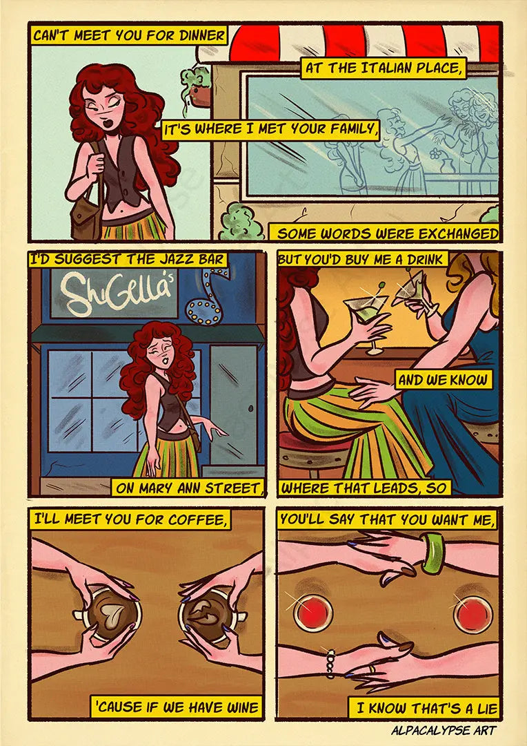 Coffee Comic Print Alpacalypse Art