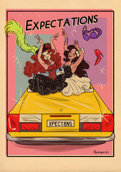 Expectations – Olivia Rodrigo & Chappell Roan art print by Alpacalypse Art