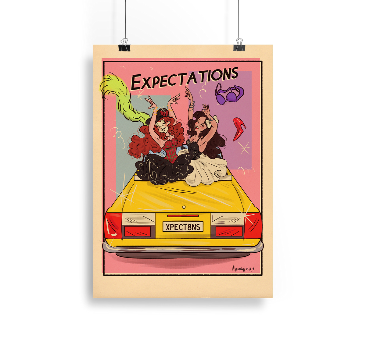 Expectations – Olivia Rodrigo & Chappell Roan art print by Alpacalypse Art