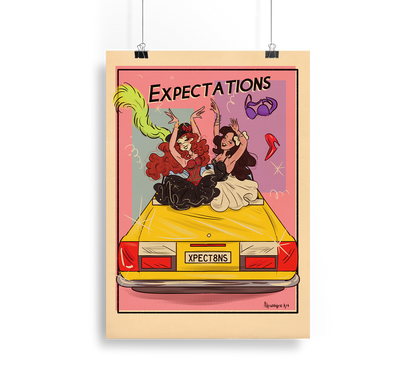 Expectations – Olivia Rodrigo & Chappell Roan art print by Alpacalypse Art