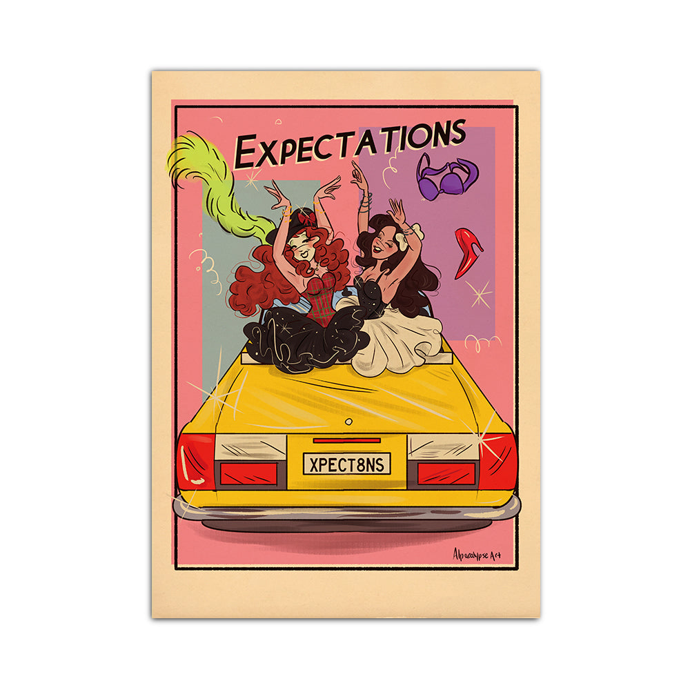 Expectations – Olivia Rodrigo & Chappell Roan art print by Alpacalypse Art