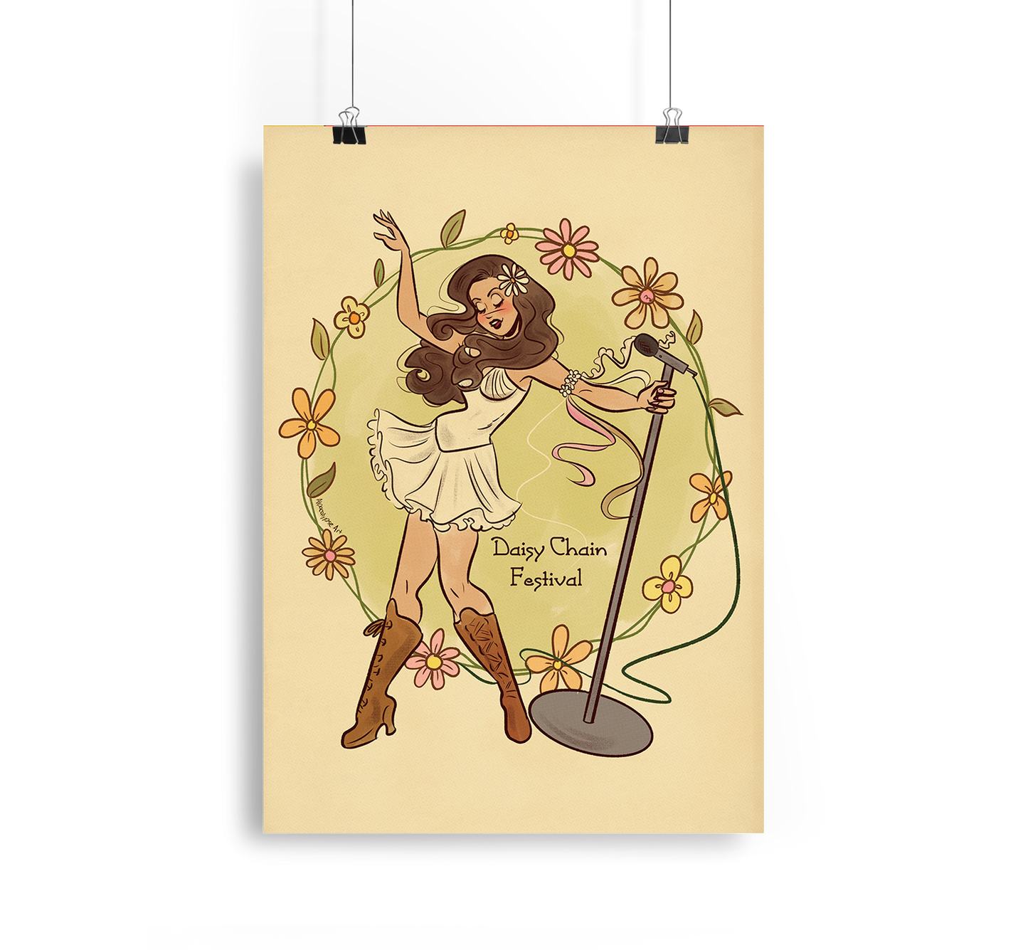 Olivia Rodrigo Daisy Chain Festival Art Print Alpacalypse Art