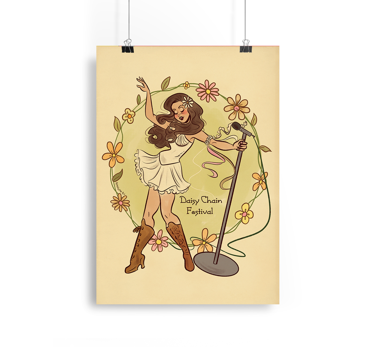 Olivia Rodrigo Daisy Chain Festival Art Print Alpacalypse Art