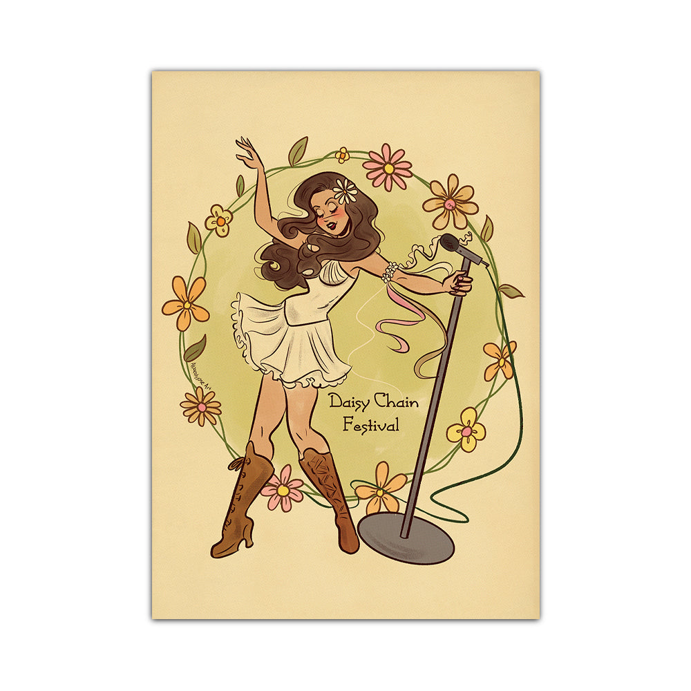Olivia Rodrigo Daisy Chain Festival Art Print Alpacalypse Art