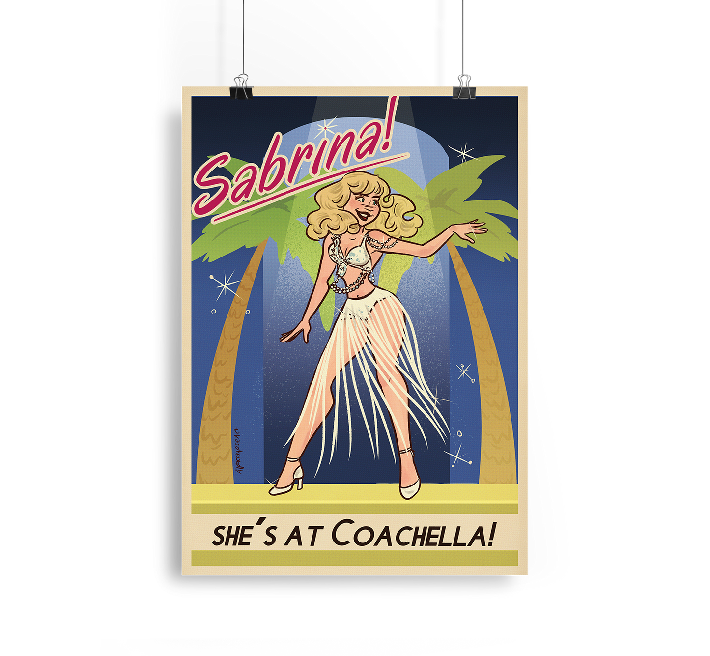 Sabrina - She's At Coachella Print Alpacalypse Art