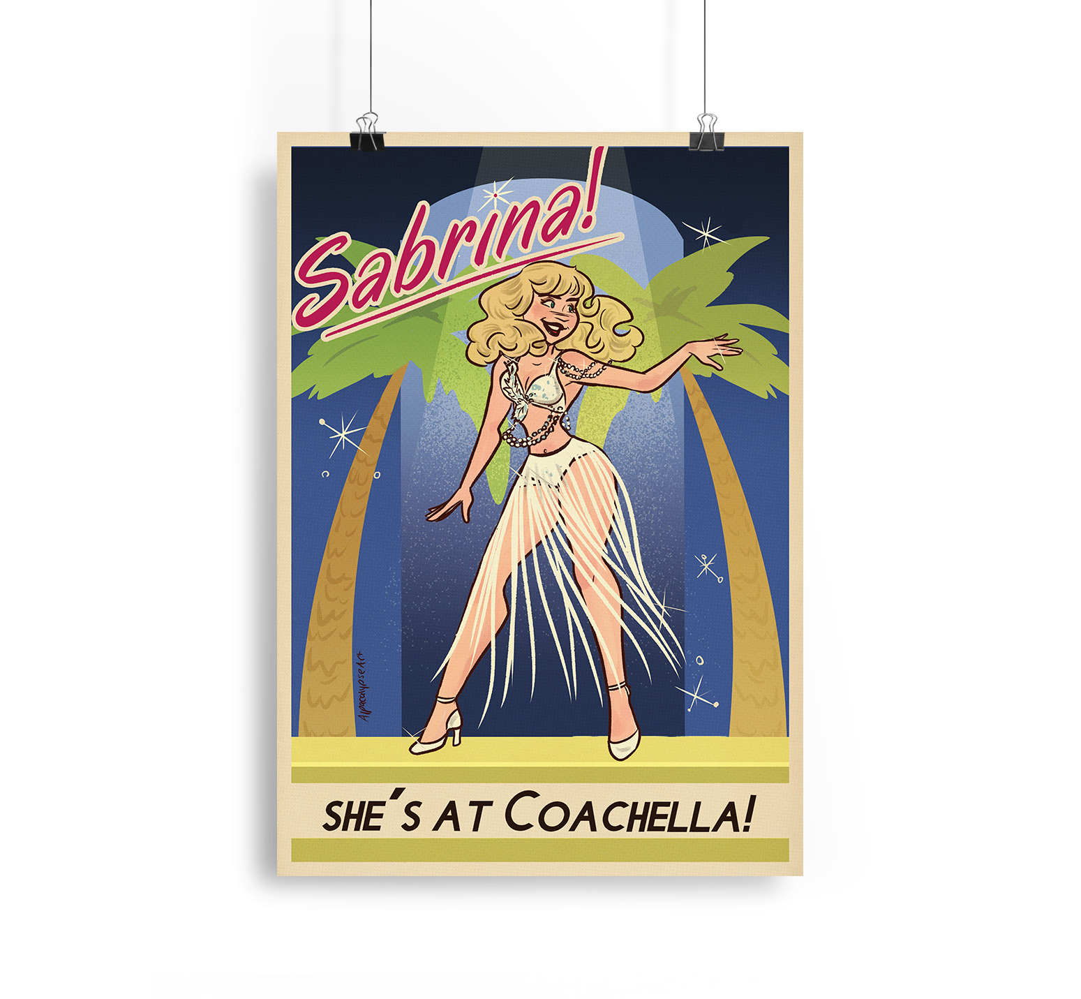Sabrina - She's At Coachella Print Alpacalypse Art